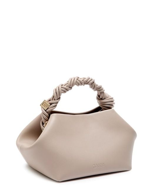 Ganni Metallic Bou Small Leather Top Handle Bag