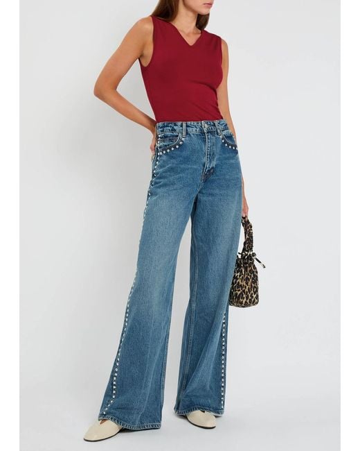 Reformation Red Wren Stretch-Cotton Top
