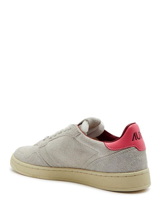 Autry Gray Medalist Flat Panelled Suede Sneakers