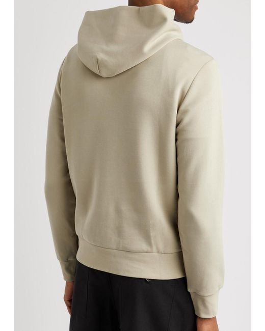 Calvin Klein Natural Logo-print Hooded Cotton-blend Sweatshirt for men