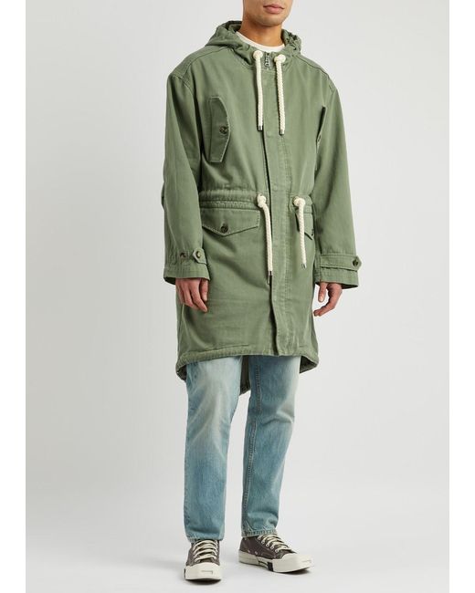 J.W. Anderson Green Hooded Cotton-twill Parka for men