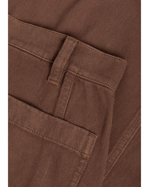 Eileen Fisher Brown Wide-Leg Cotton Trousers