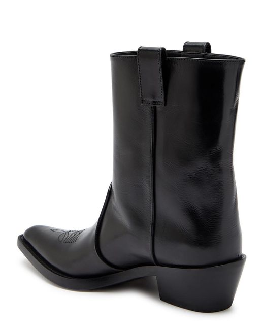 Khaite Black Clive 35 Leather Ankle Boots