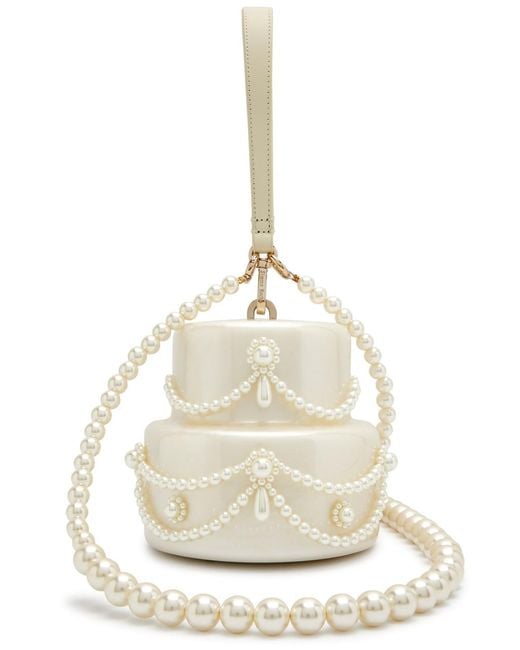 Simone Rocha White Embellished Cake Top Handle Bag