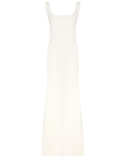 Galvan White Fiorentina Bridal Draped Crepe Gown