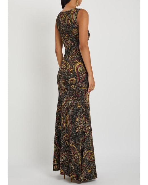 Etro Multicolor Paisley-Jacquard Fine-Knit Maxi Dress
