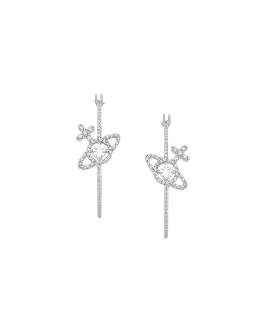 Vivienne Westwood White Olympia Cz Pavé Hoop Earrings