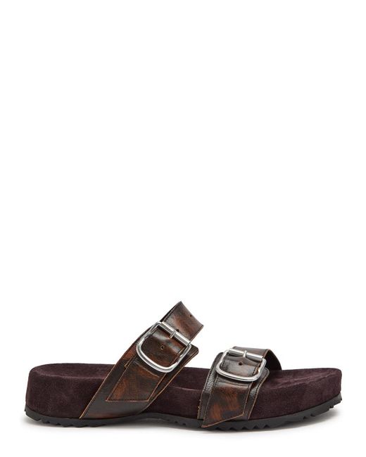 Dries Van Noten Brown Fussbett Leather And Suede Sandals