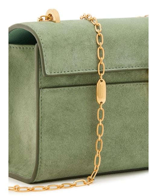 SAVETTE Green Chain Symmetry Suede Pochette