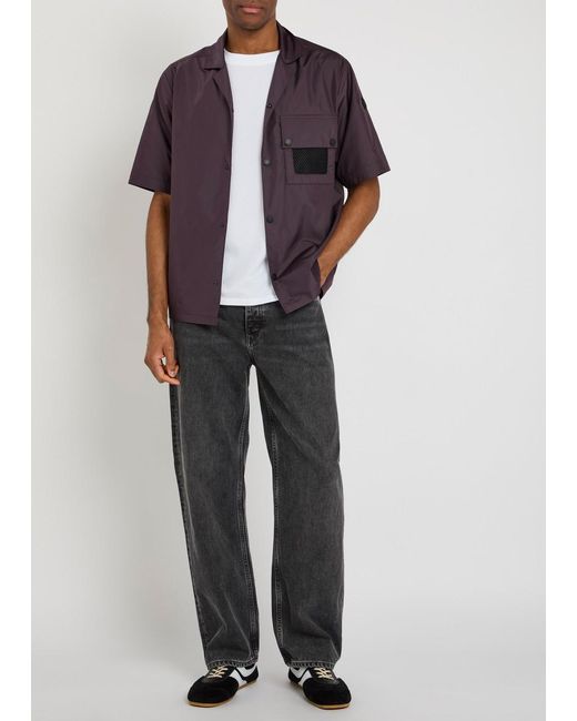 Moncler Purple Logo Ripstop Shell Shirt for men