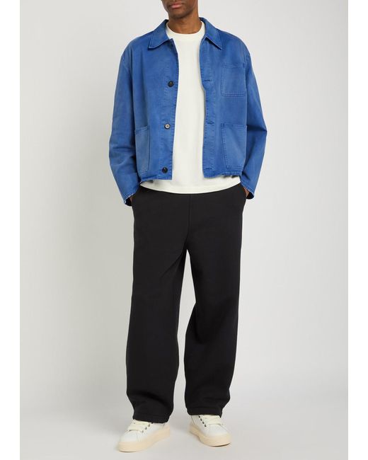 Cole Buxton Blue Patch Pocket Cotton And Wool-Blend Overshirt for men