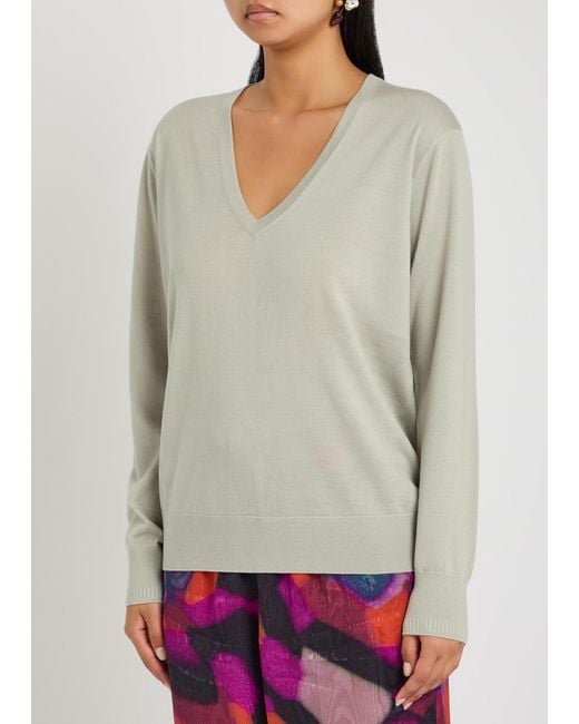 Dries Van Noten White Tuomas Merino Wool Jumper