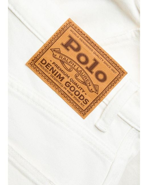 Polo Ralph Lauren White Curved Tapered-Leg Jeans