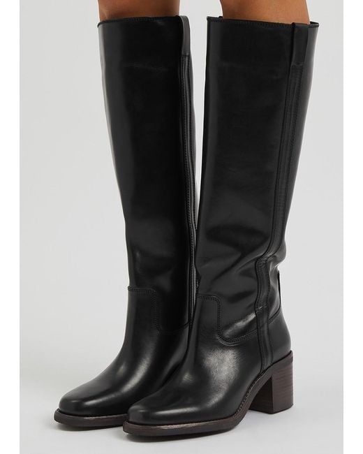 Isabel Marant Black Étoile Seenia 65 Leather Knee-High Boots