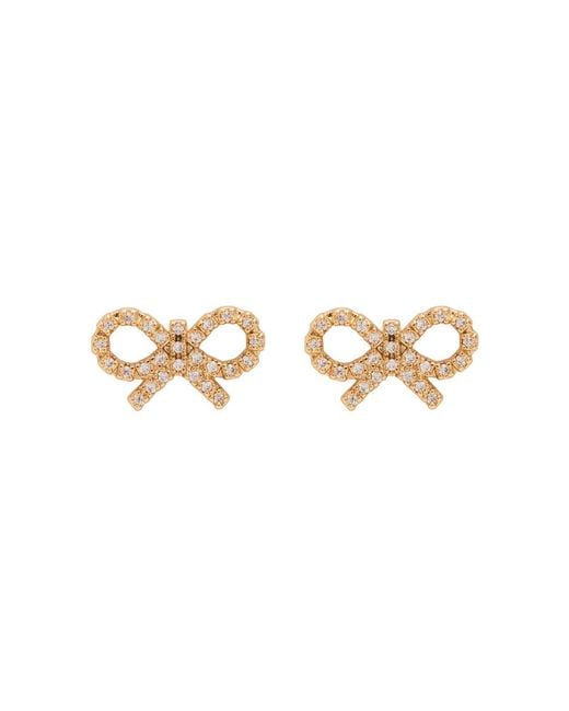 Self-Portrait White Bow-Plated Stud Earrings