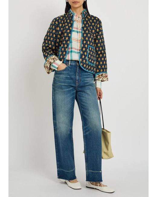 Polo Ralph Lauren Green Quilted Floral-Print Cotton Jacket