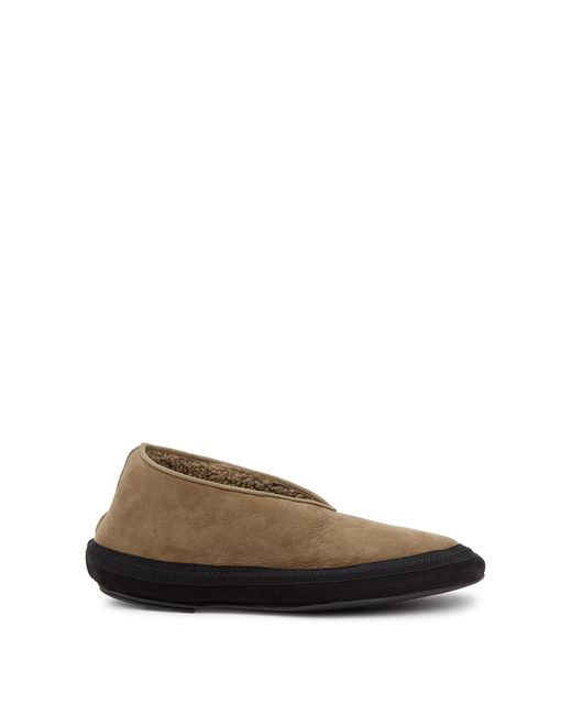 The Row Brown Fairy Chestnut Shearling Flats