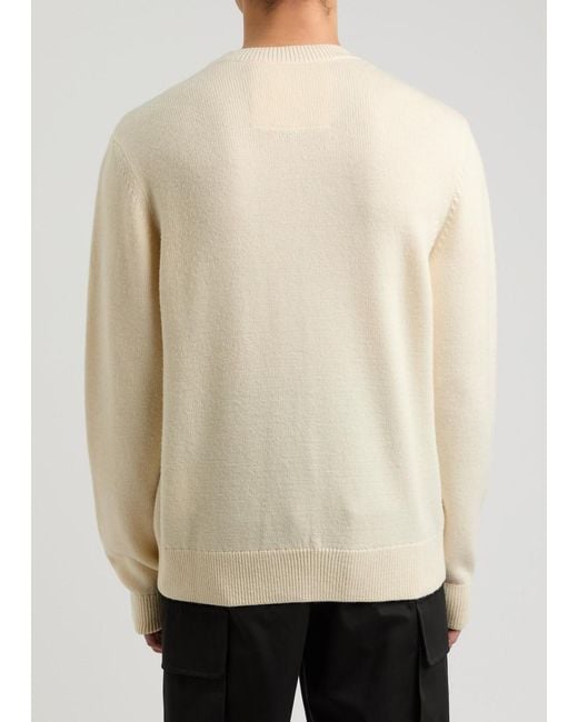 Givenchy Natural Logo-Embroidered Wool Jumper for men