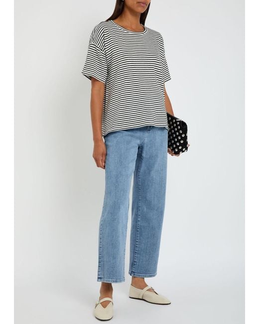 Eileen Fisher Multicolor Striped Cotton-Knit T-Shirt
