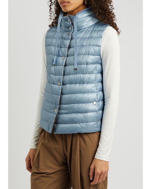 Herno Blue Ultralight Reversible Quilted Shell Gilet
