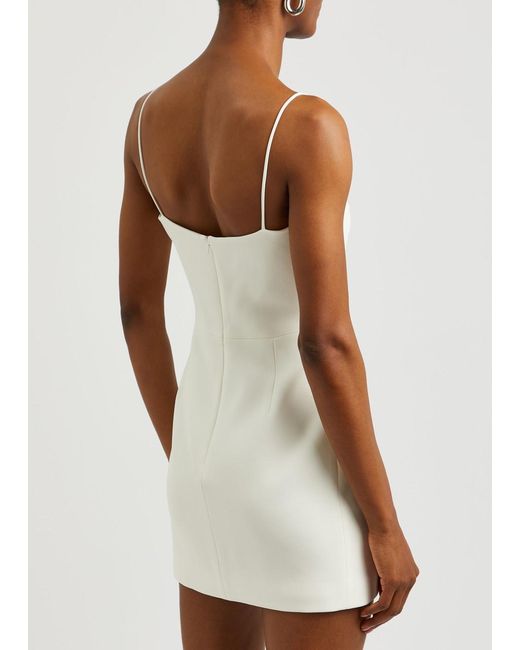 David Koma White Embellished Crepe Mini Dress