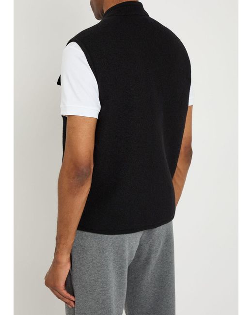 Moncler Black Boiled Wool Gilet for men