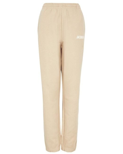 Jacquemus Natural Le jogging Logo Cotton Sweatpants