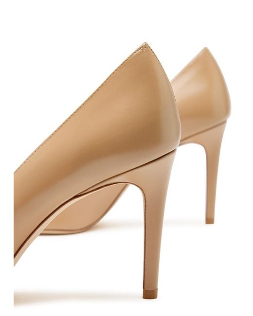 Stuart Weitzman Natural Stuart Power 85 Leather Pumps