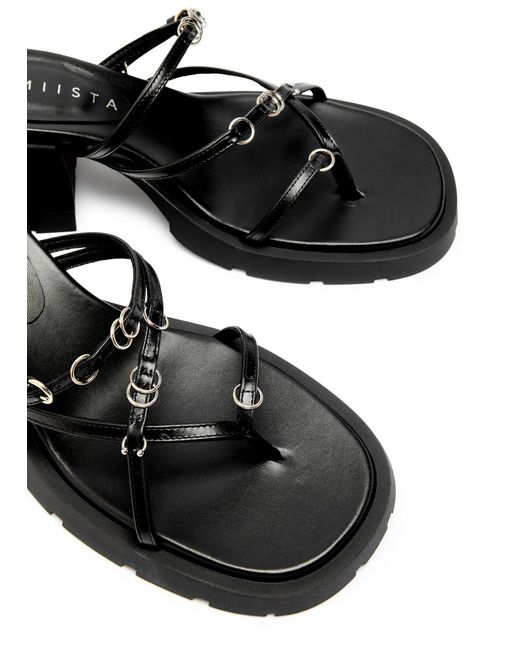 Miista Black Jaslene 65 Leather Mules