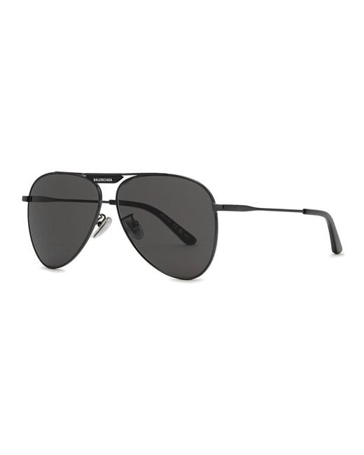 Balenciaga Tag 2.0 Aviator style Sunglasses in Black Lyst UK