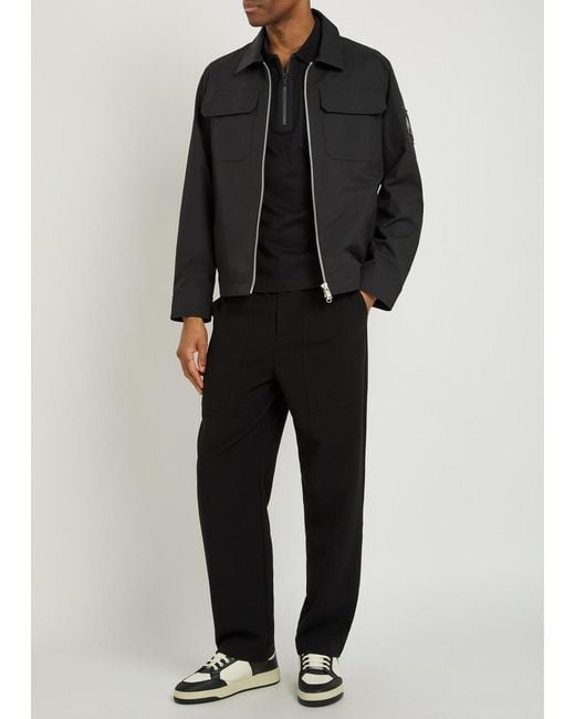 Moose Knuckles Black Jacques Logo Woven Jacket for men