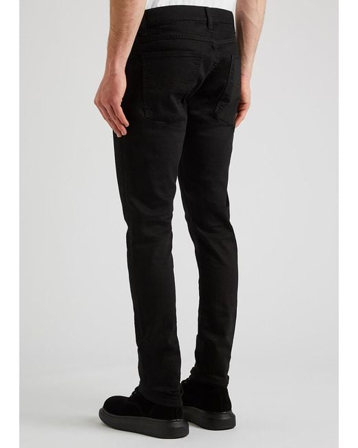 Nudie Jeans Black Tight Terry Skinny Jeans for men