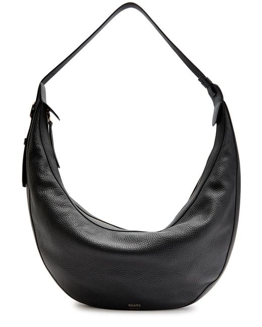 Khaite Black Augustina Grained Leather Shoulder Bag