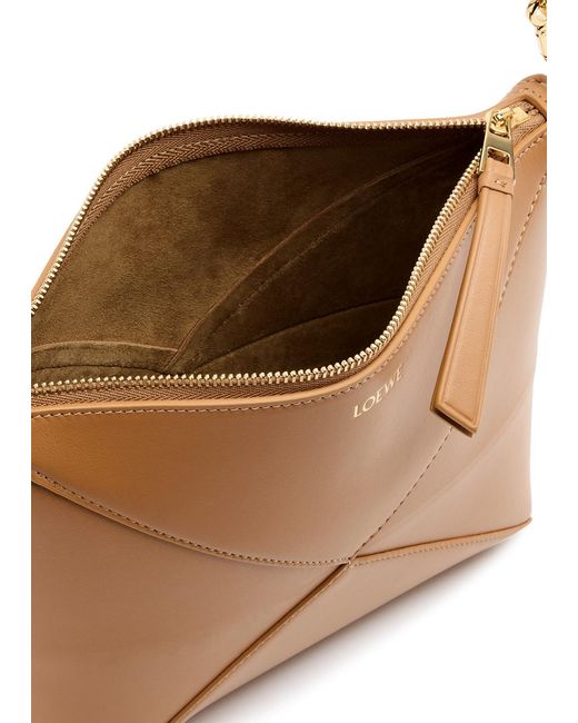 Loewe Brown Puzzle Fold Leather Shoulder Bag