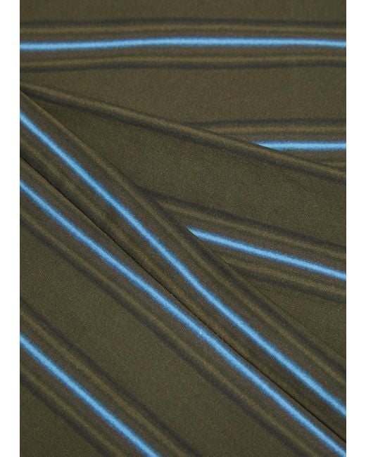Staud Green Mateo Striped Stretch-Cotton Poplin Trousers