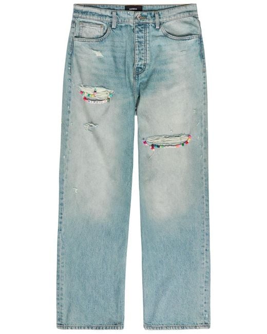 NAHMIAS Blue Friendship Baggy Straight-Leg Jeans for men