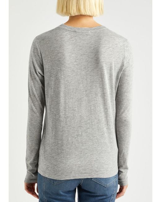 American Vintage Gray Jacksonville Slubbed Cotton-blend Top