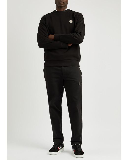 Moncler Black Logo Cotton Sweatshirt for men