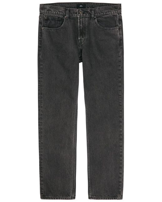 7 For All Mankind Gray Modern Straight-Leg Denim Jeans for men