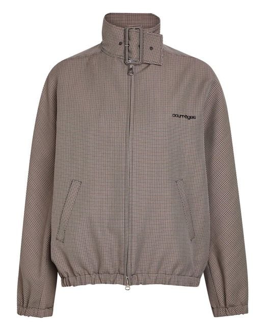 Courreges Brown Houndstooth Wool-Blend Bomber Jacket