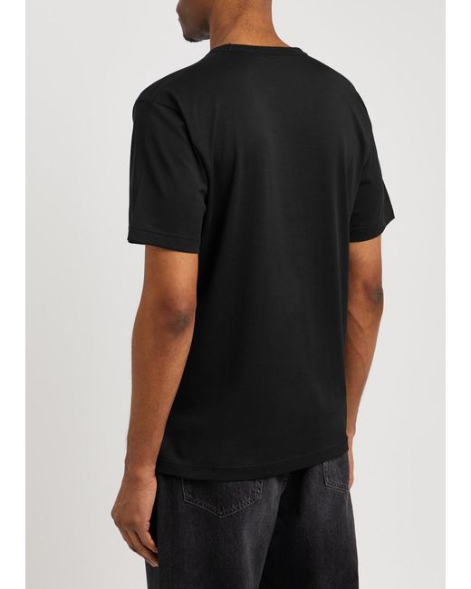 Acne Black Nash Logo Cotton T-shirt for men