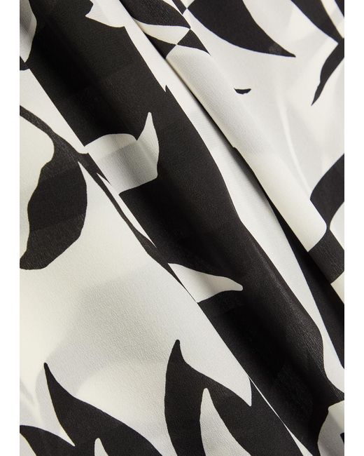 Max Mara Women's White Voto Printed Wide-Leg Silk Pants