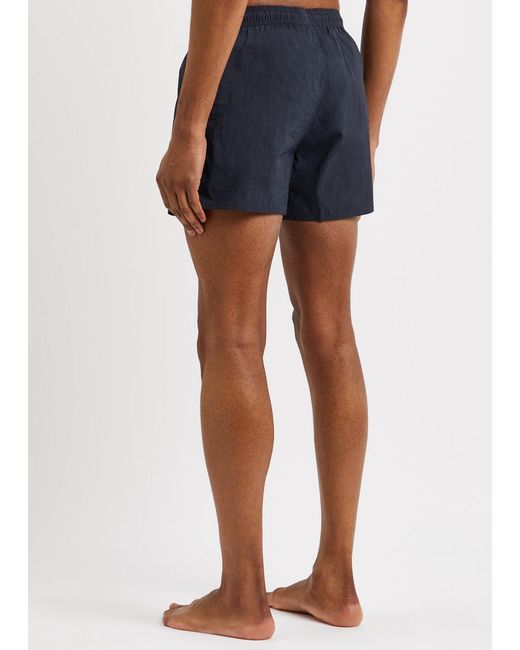 Emporio Armani Blue Logo-embroidered Shell Swim Shorts for men