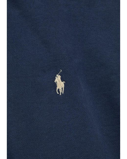 Polo Ralph Lauren Blue Logo-Embroidered Hooded Cotton Sweatshirt for men