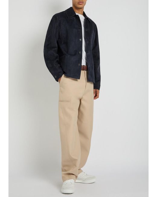 Givenchy Blue Patch Pocket Suede Overshirt for men