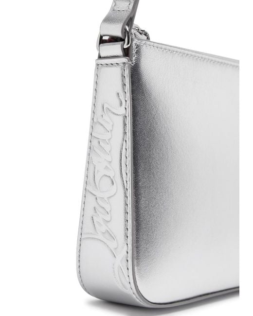 Christian Louboutin Gray Loubila Metallic Leather Top Handle Bag