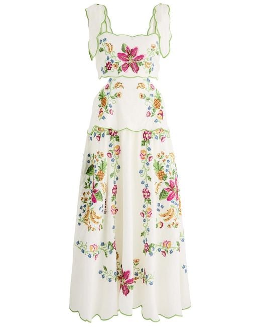 Dress Casual Midi By Farm Rio In Tropical Print, Size: M