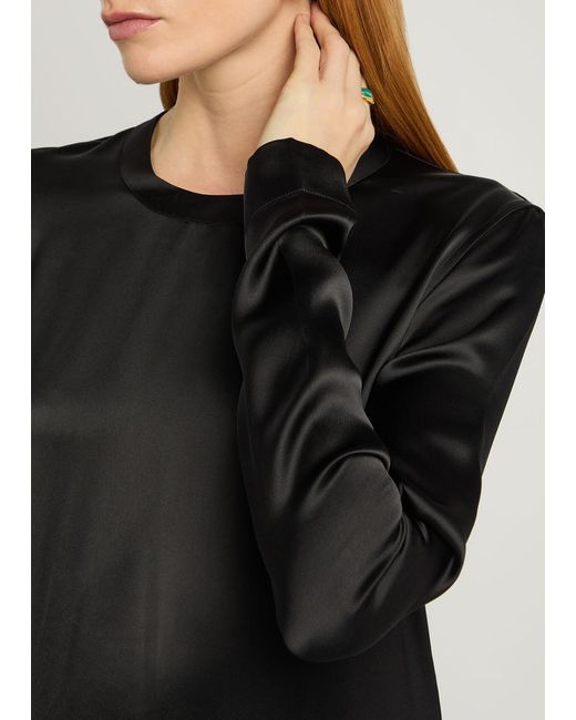 Totême  Black Satin Midi Dress