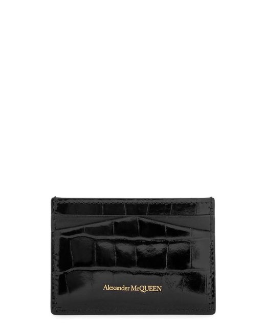 Alexander McQueen Black Skull-embellished Leather Card Holder