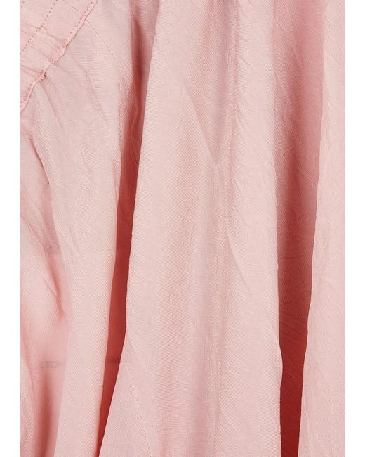 Victoria Beckham Pink Straight-Leg Crinkled Cady Trousers